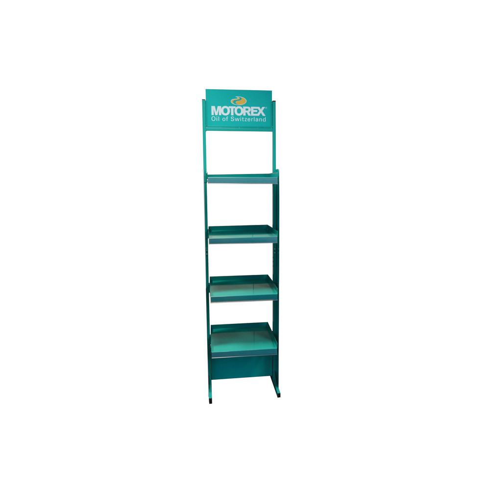 Présentoir MOTOREX métal 420x420mm 4 étagères
