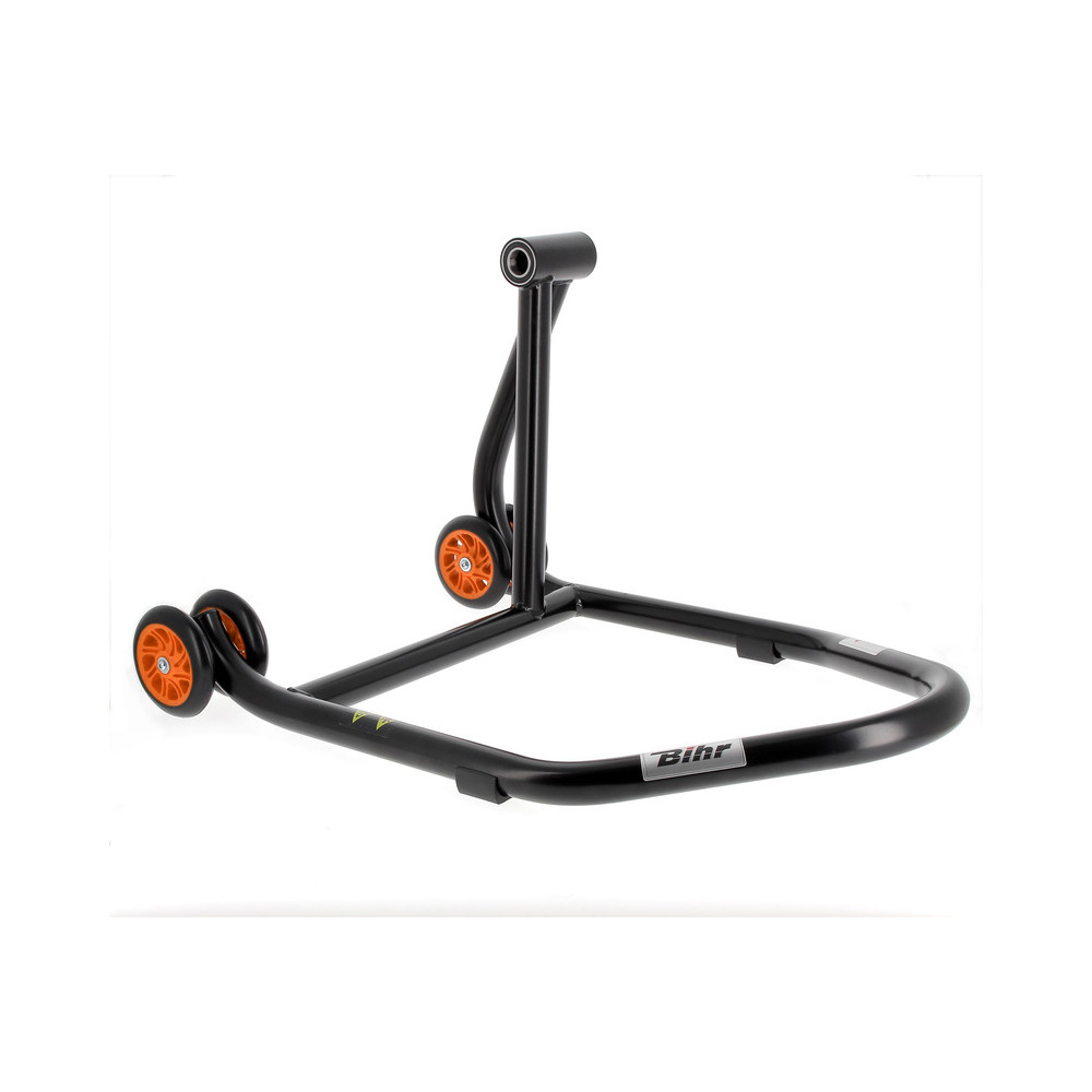 Béquille monobras droite BIHR Home Track noir mat roues orange