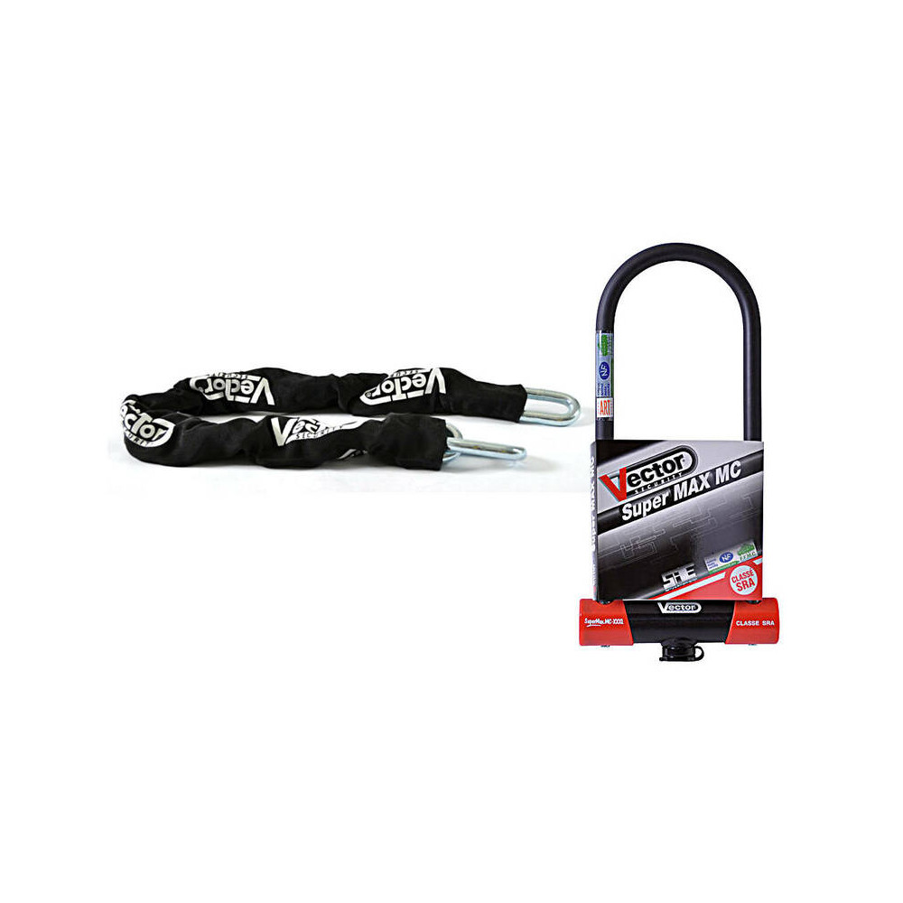 Kit antivol VECTOR - chaîne 1,10m + antivol U Super MAX MC XXXL