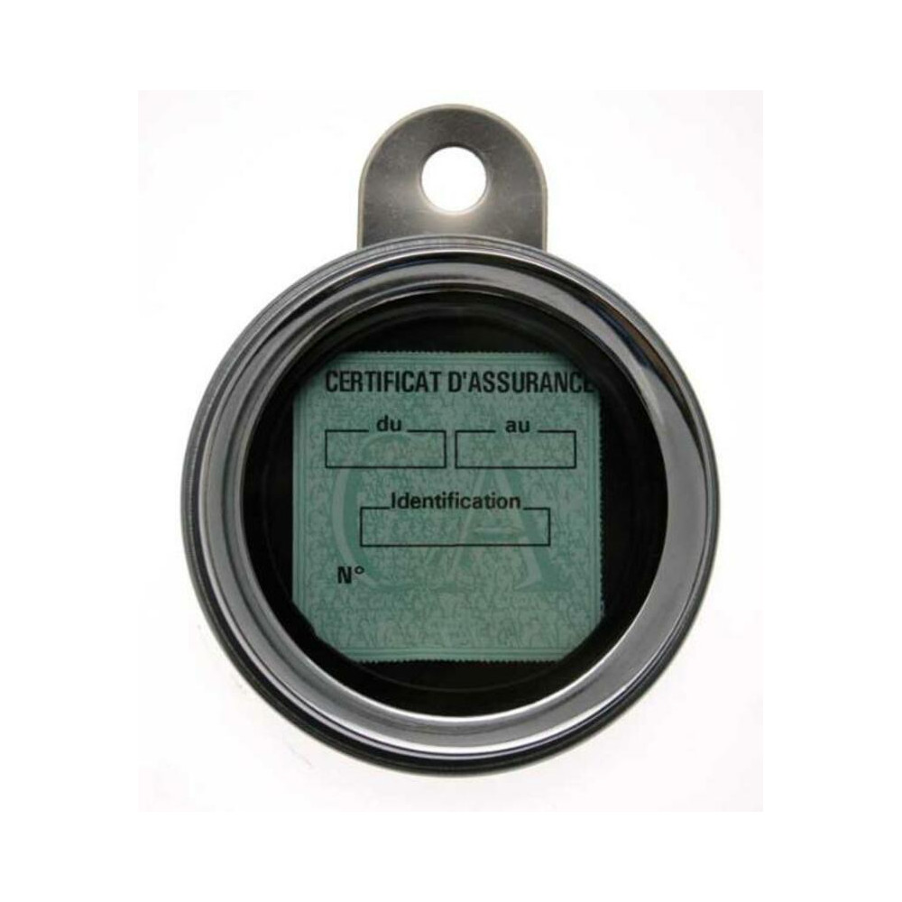 Porte vignette d'assurance BIHR Ø88mm acier chromé