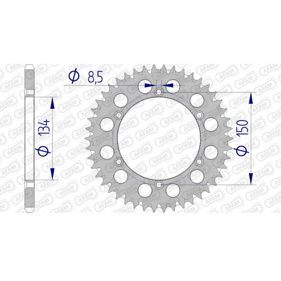 Couronne AFAM aluminium Ultra-Light anti-boue 17206520
