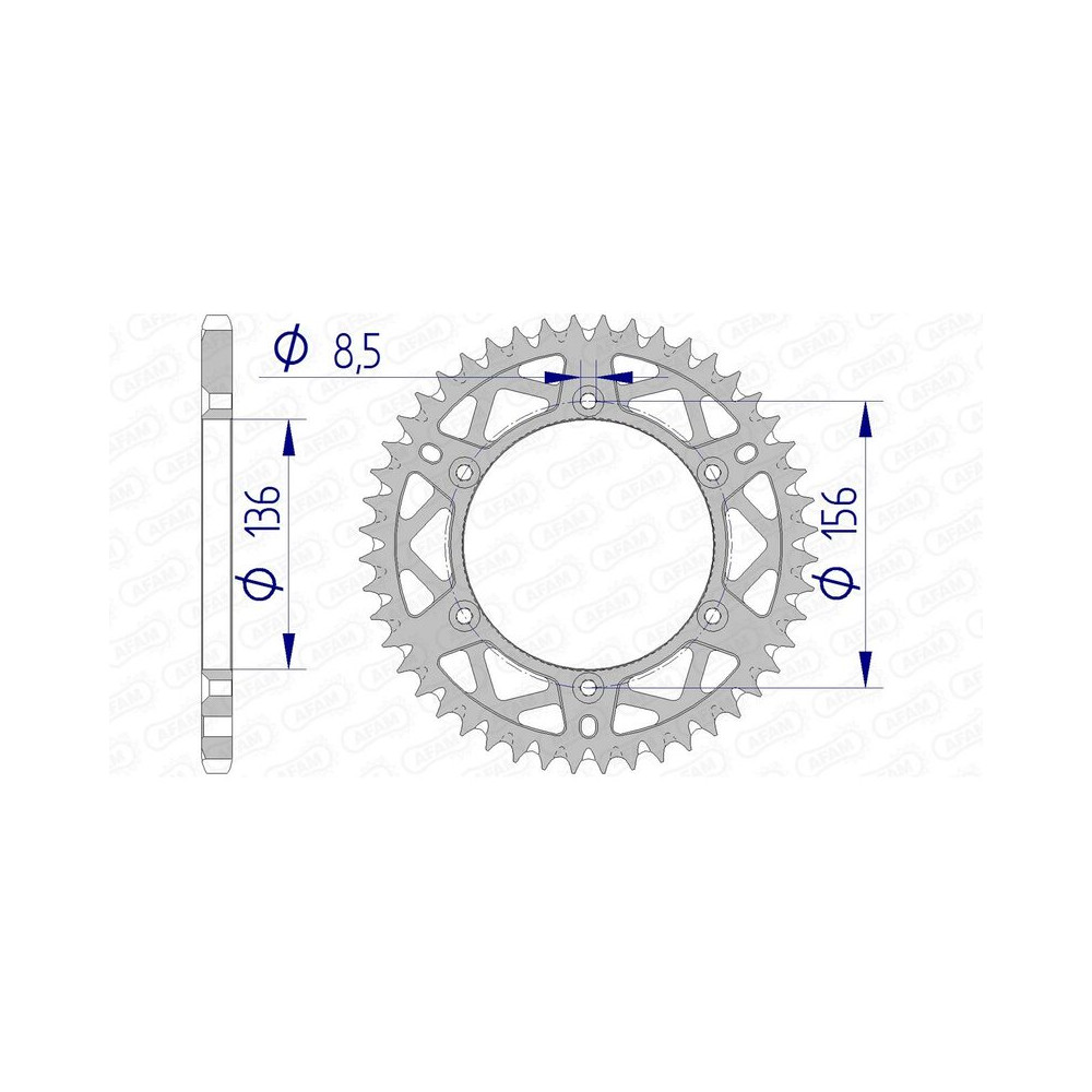 Couronne AFAM aluminium Ultra-Light anti-boue 15206 - 520