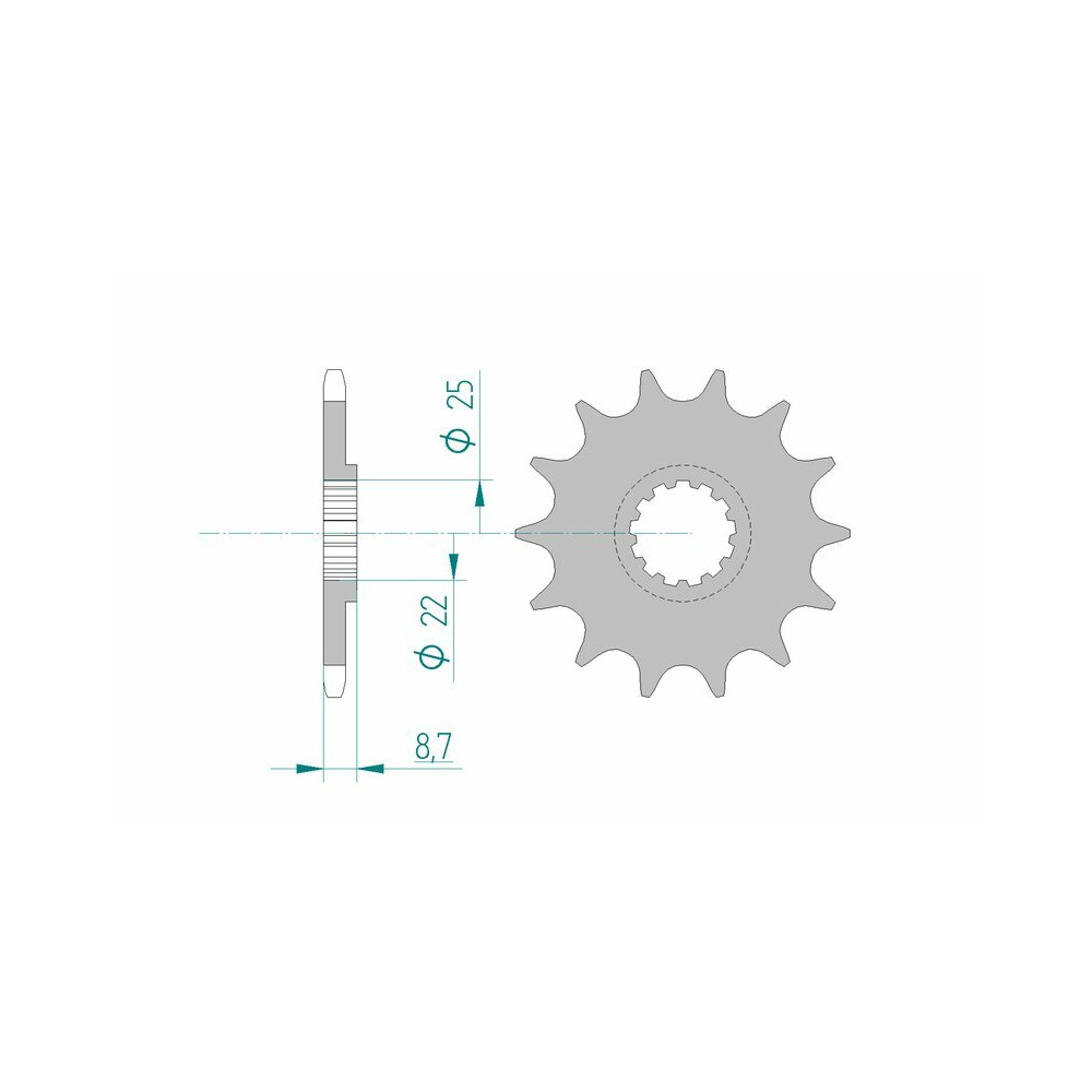 Pignon AFAM acier standard 22505 - 520