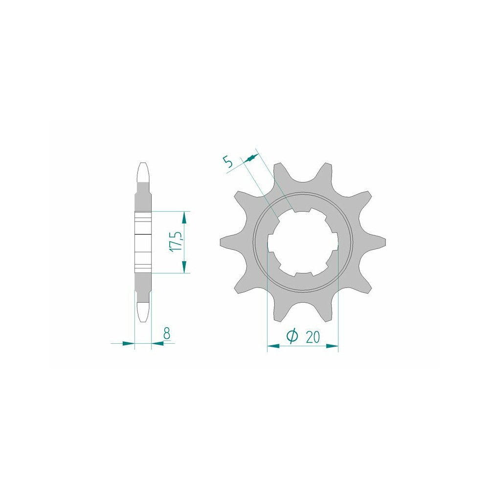 Pignon AFAM acier standard 94306 - 520