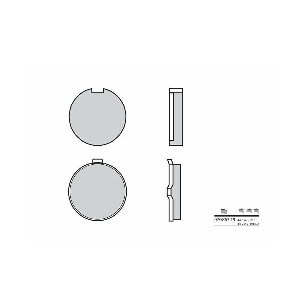 Plaquettes de frein BREMBO route carbone céramique - 07GR6319