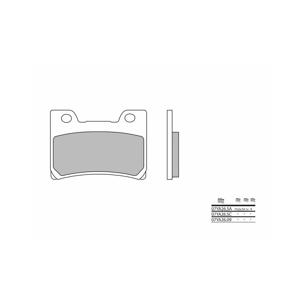 Plaquettes de frein BREMBO route carbone céramique - 07YA2609