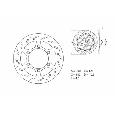 Disque de frein BREMBO Oro fixe - 68B407D5