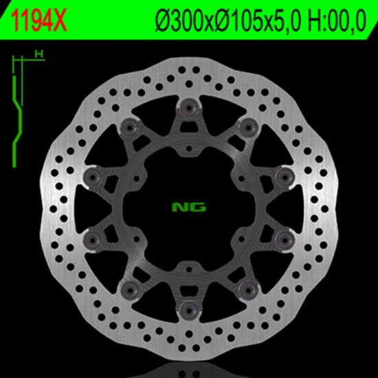 Disque de frein NG BRAKES pétale flottant - 1194X