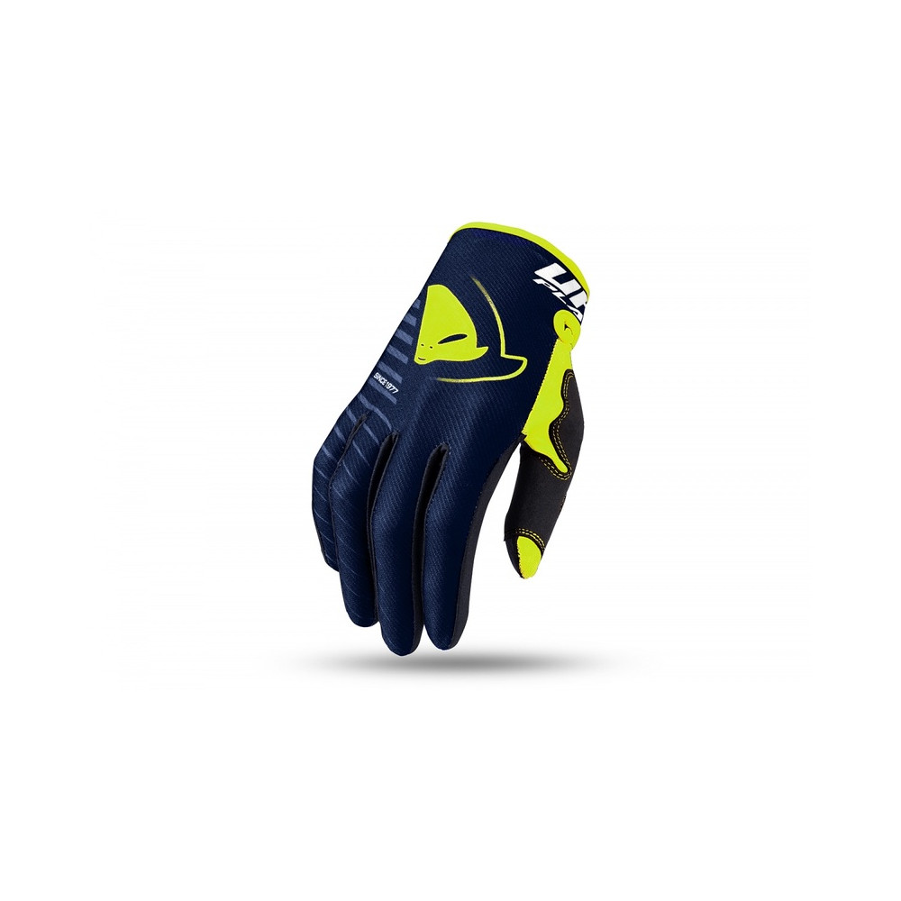 Gants motocross enfant UFO Skill Kimura bleu/jaune fluo taille XS