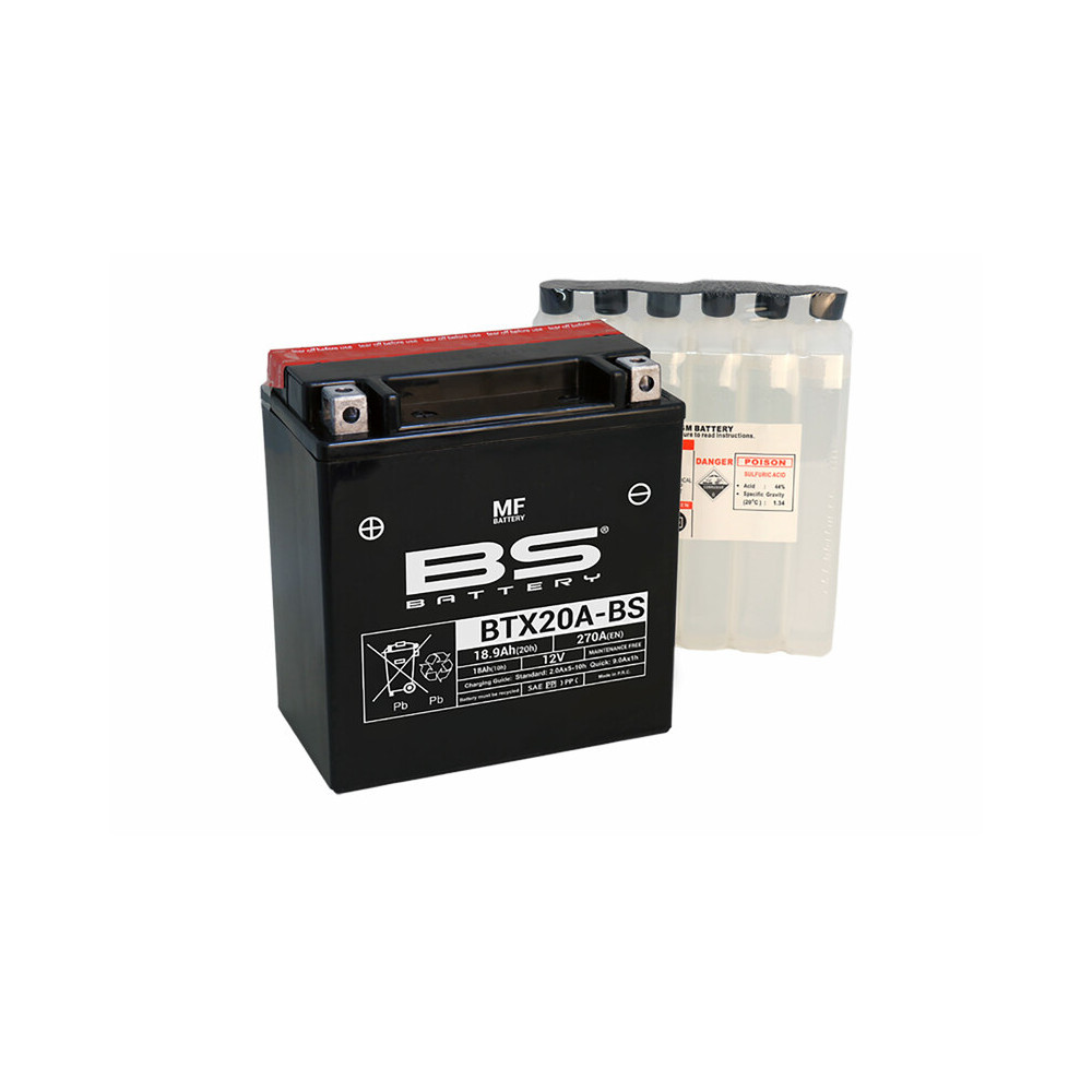Batterie BS BATTERY Sans entretien avec pack acide - BTX20A