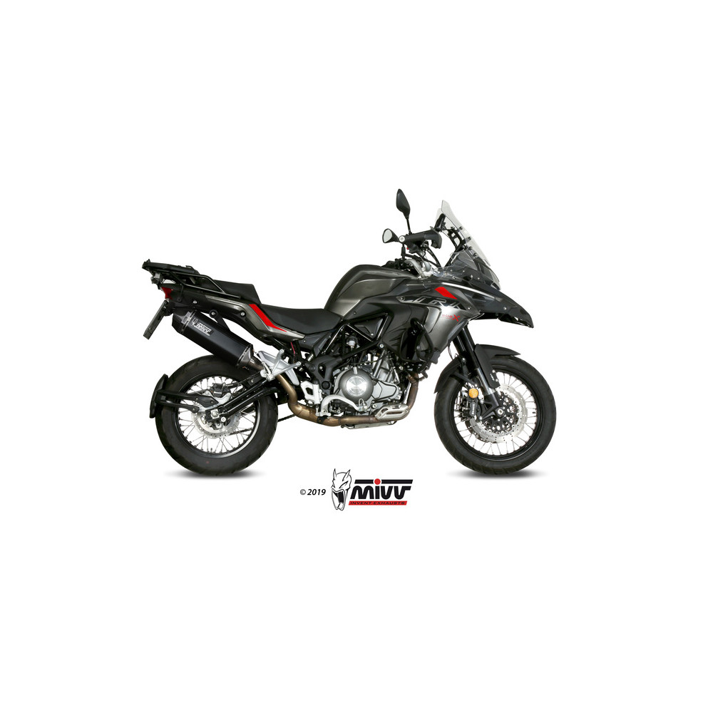 Silencieux MIVV Speed Edge Steel Black/casquette carbone Benelli TRK 502X