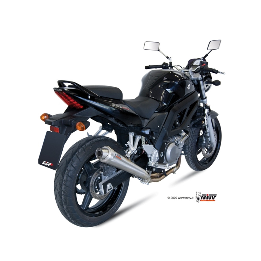 Silencieux + demi-ligne MIVV X-Cone inox brossé Suzuki SV650